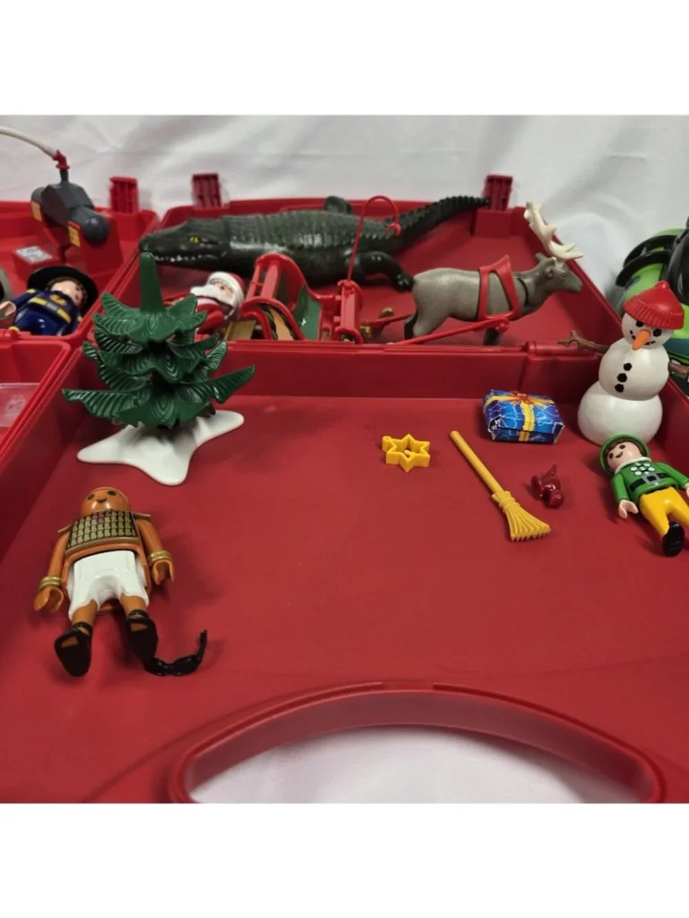 Playmobil Lot Carry Case, Pirates, Christmas, First Responder Alligator, Raft